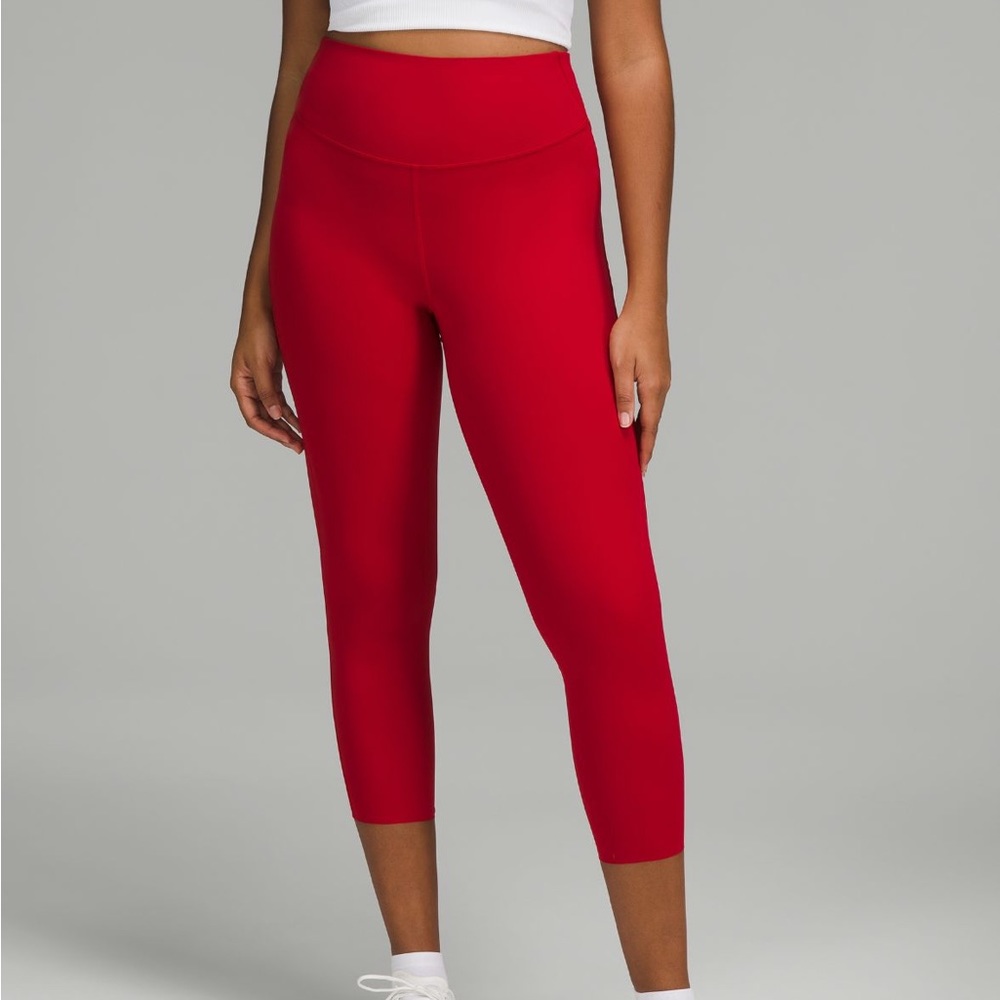 Dark Red 25” cropped legging workout Best Pace High Rise Tight size 6 lululemon